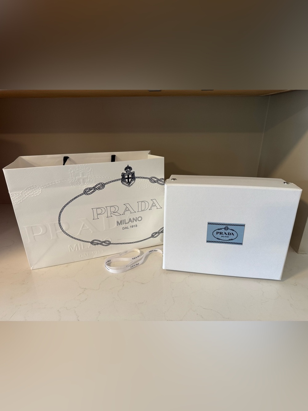 Prada Box and Shopping Bag